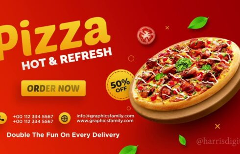 Pizza advert using motion graphics